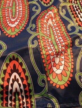 Maxi Skirt in Navy with Orange & Green Paisley Print